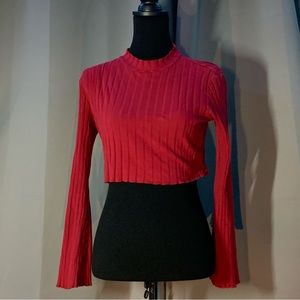 SHEIN Lettuce Trim Flounce Sleeve cropped tee